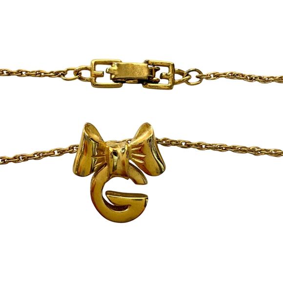 Givenchy G with Big Bow Gold Plated Necklace - Picture 2 of 10